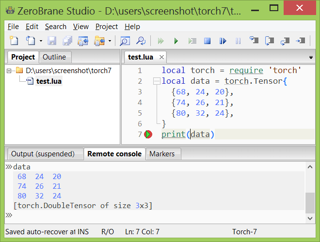 ZeroBrane Studio Adds Torch Debugging Plugin