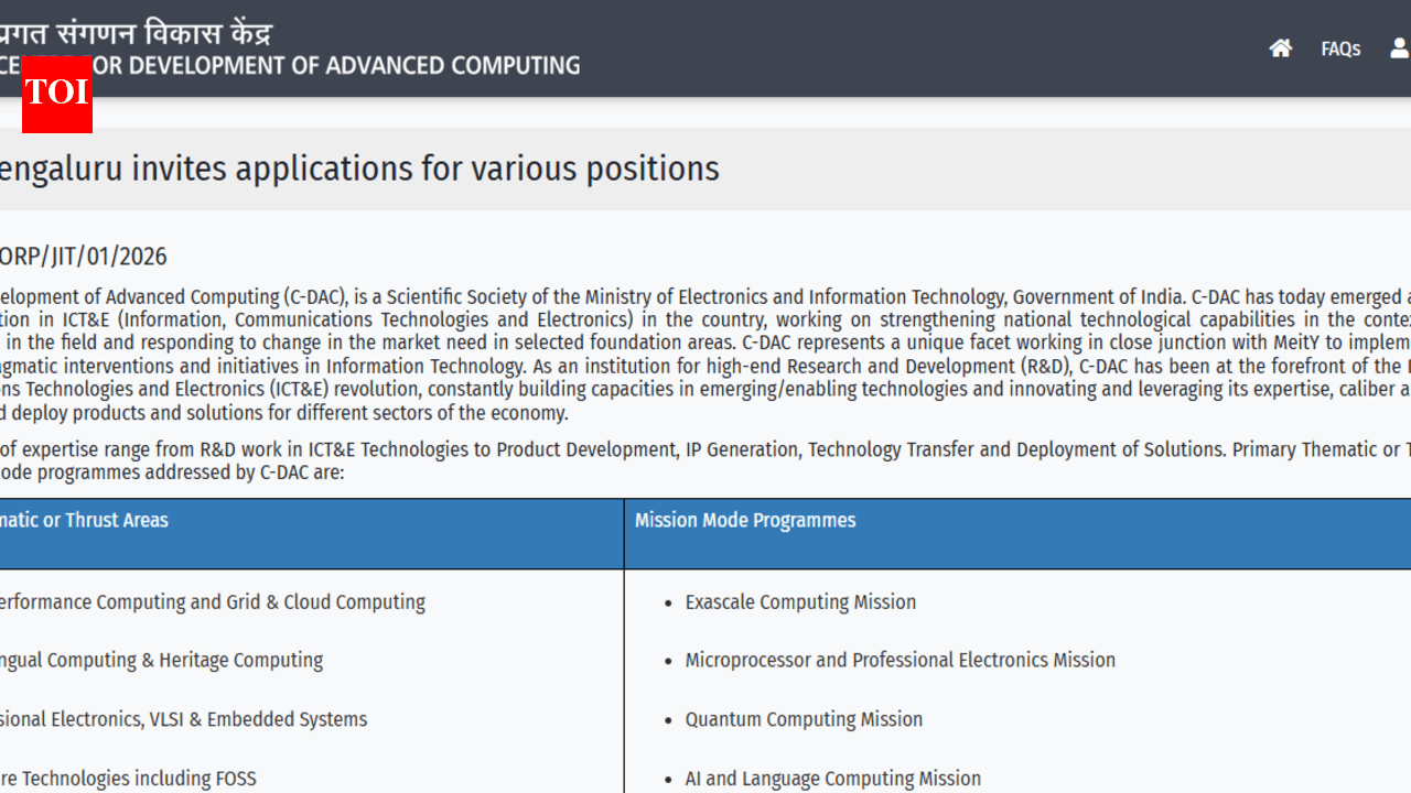C-DAC Announces 805 Project-Based Vacancies Across India